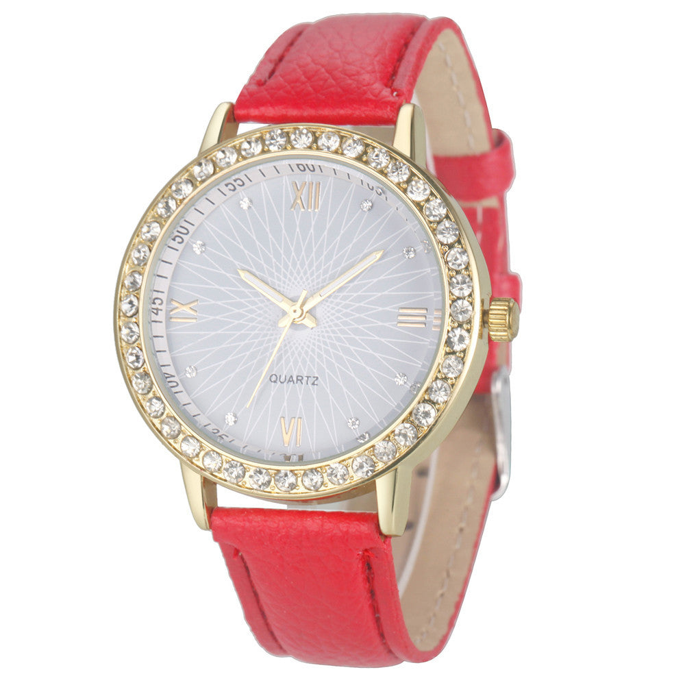 Women's watch sun face quartz watch personality rhinestone decoration fashion watch - Amazhona 