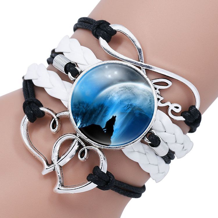 Multi-layered gemstone wolf bracelet - Amazhona 