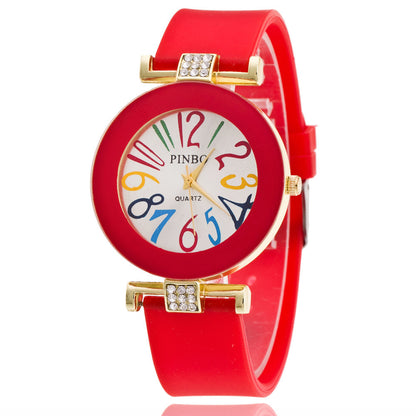 Jelly color digital watch with diamond - Amazhona 