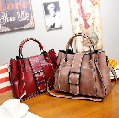 Women Handbag Ladies Soft Pu Leather Bag Pin Type - Amazhona 