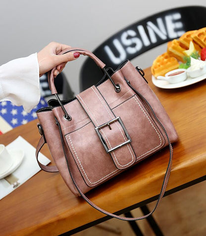 Women Handbag Ladies Soft Pu Leather Bag Pin Type - Amazhona 