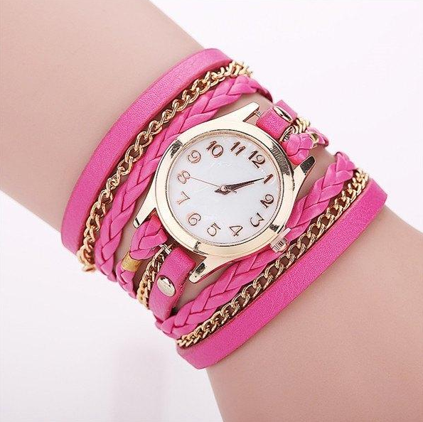 PU leather winding bracelet watch rope table - Amazhona 