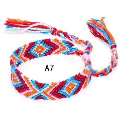 Colorful cotton hand-woven bracelet - Amazhona 