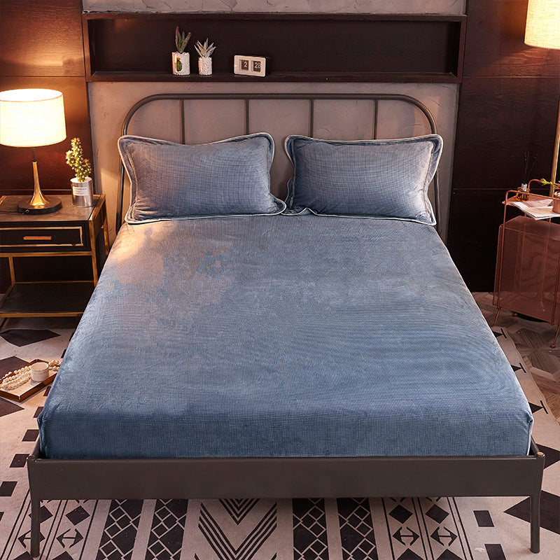 Flannel bedspread and hats bed cover thickened to keep warm - Amazhona 