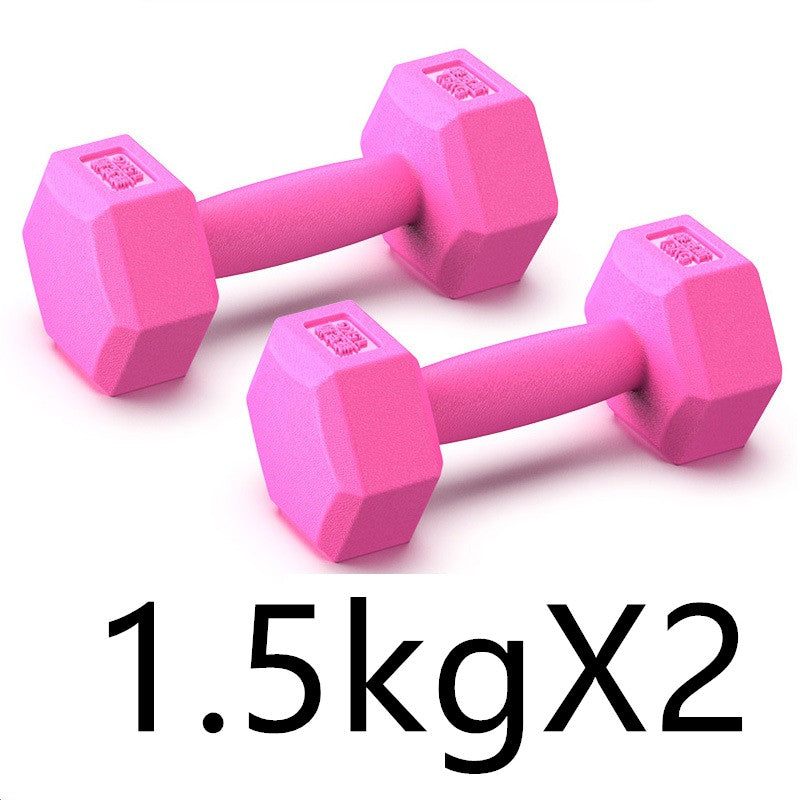 Dumbells Men's Arm Muscle Training Household Rubberized Dumbbells Female Fitness Equipment - Amazhona 