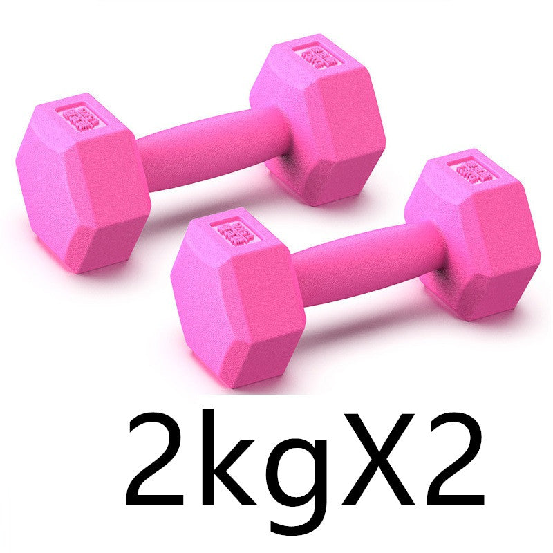 Dumbells Men's Arm Muscle Training Household Rubberized Dumbbells Female Fitness Equipment - Amazhona 