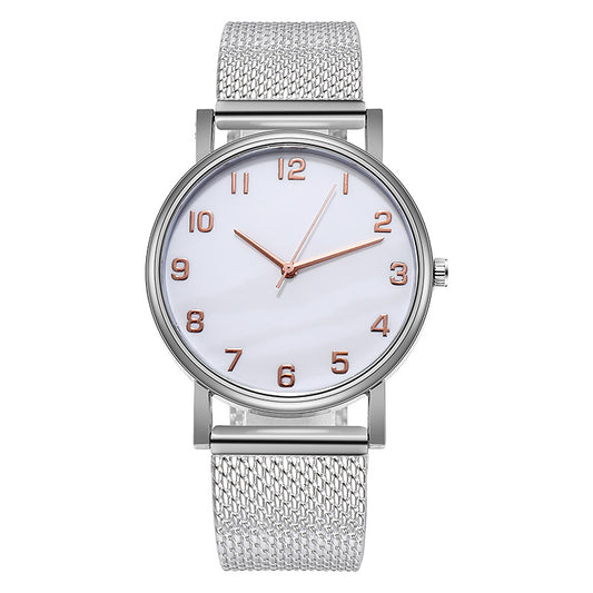 Ladies Mesh trap Quartz Watch Casual Simple Digital Female Watch - Amazhona 