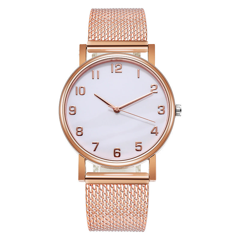 Ladies Mesh trap Quartz Watch Casual Simple Digital Female Watch - Amazhona 