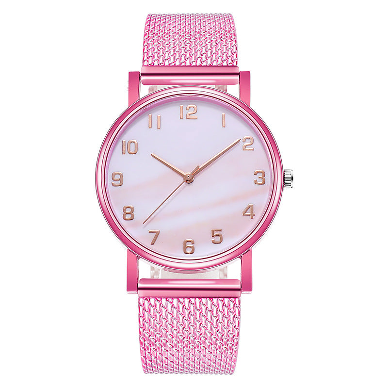 Ladies Mesh trap Quartz Watch Casual Simple Digital Female Watch - Amazhona 