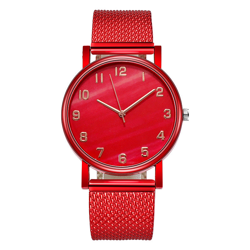 Ladies Mesh trap Quartz Watch Casual Simple Digital Female Watch - Amazhona 