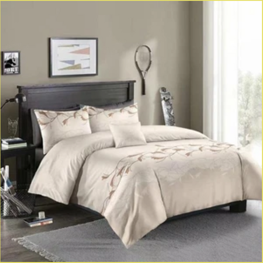 Three-piece Simple Plain Black Printing Bedding Set - Amazhona 