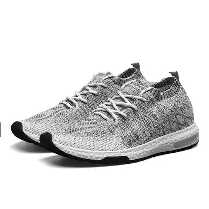 Flying woven mesh sports shoes breathable and comfortable men's shoes with wild travel shoes - Amazhona 