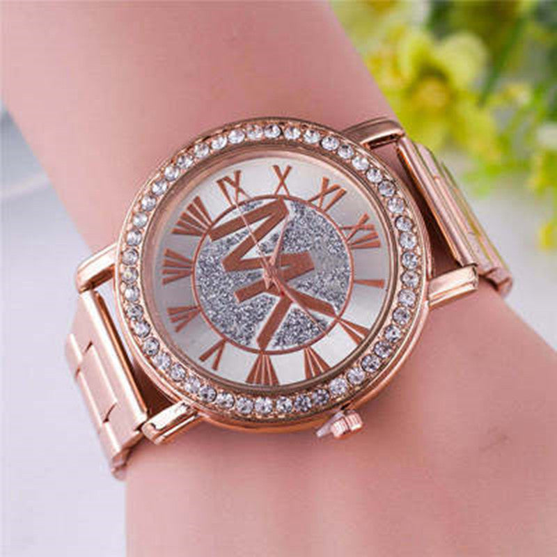 Alloy Diamond Fashion Trend Steel Band Men's Watch - Amazhona 