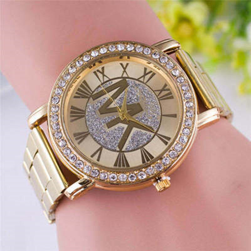 Alloy Diamond Fashion Trend Steel Band Men's Watch - Amazhona 