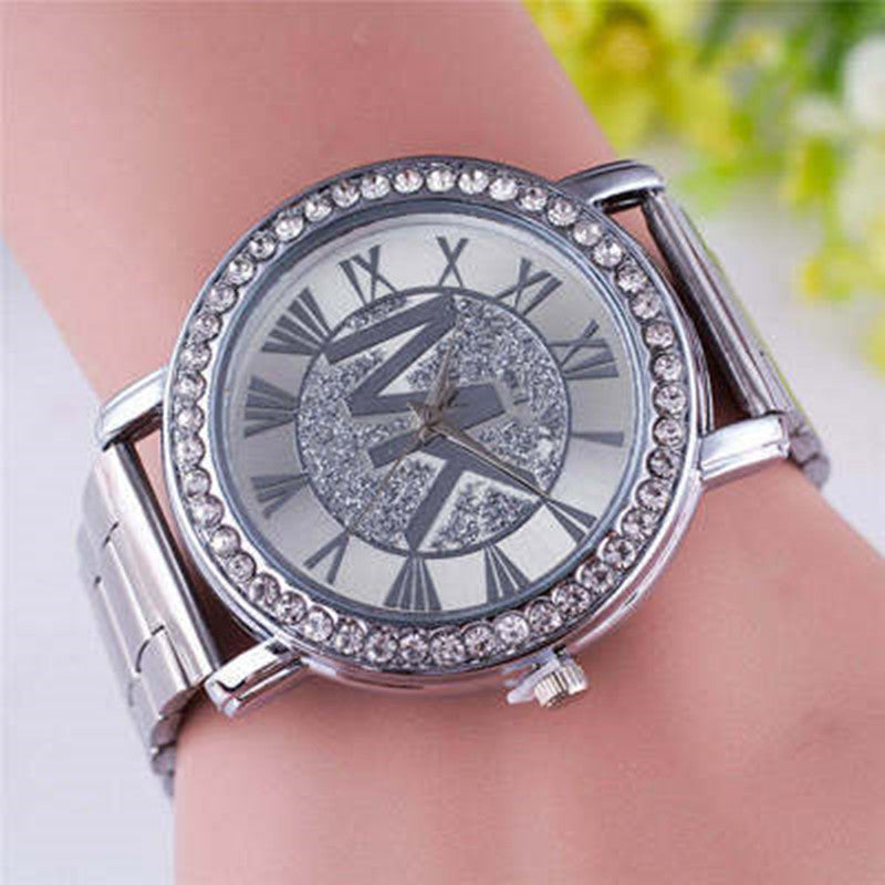 Alloy Diamond Fashion Trend Steel Band Men's Watch - Amazhona 