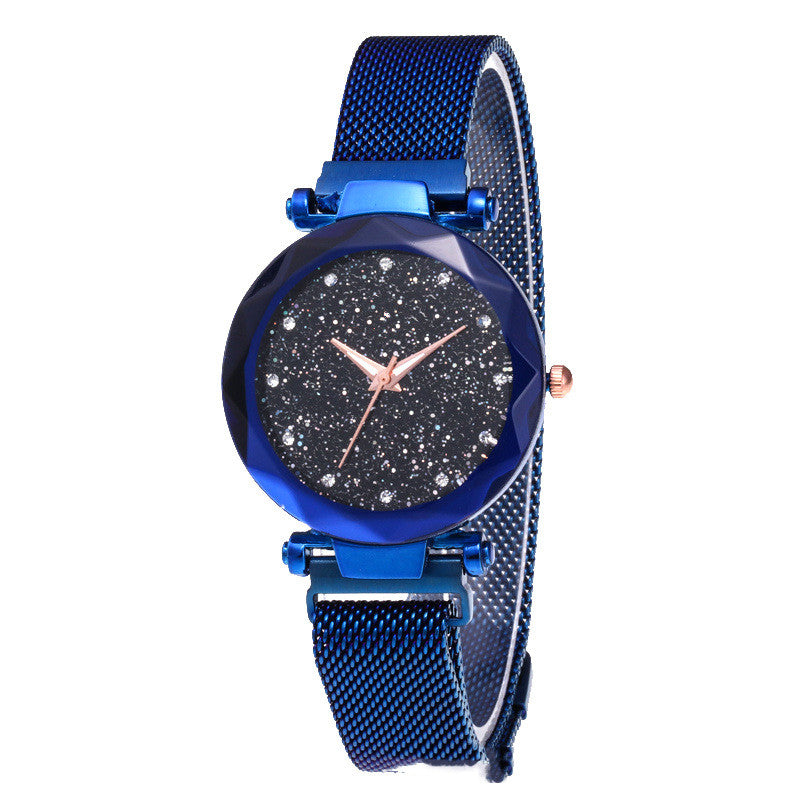 Magnet Stainless Steel Mesh Band Gypsophila Women's Watch - Amazhona 