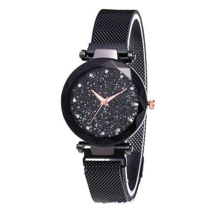 Magnet Stainless Steel Mesh Band Gypsophila Women's Watch - Amazhona 