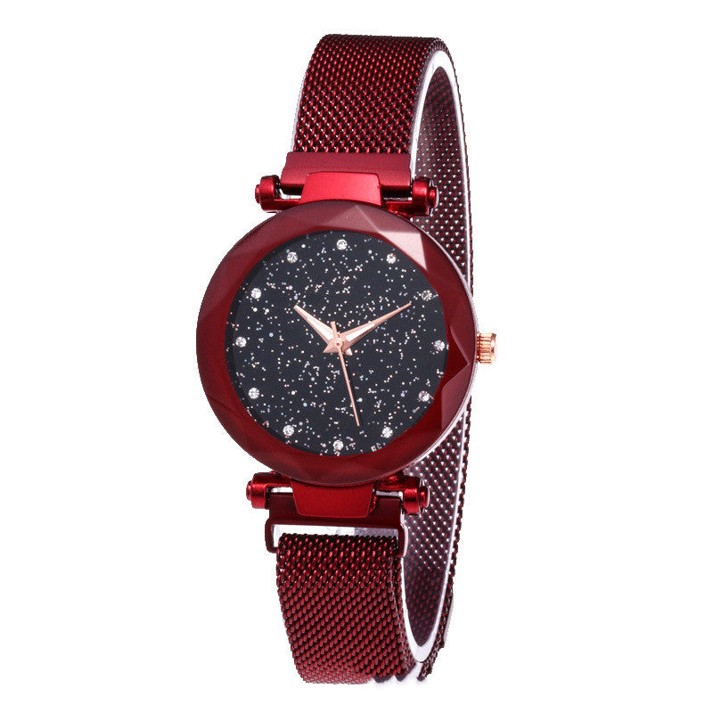 Magnet Stainless Steel Mesh Band Gypsophila Women's Watch - Amazhona 