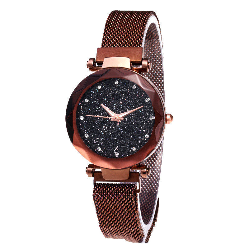 Magnet Stainless Steel Mesh Band Gypsophila Women's Watch - Amazhona 