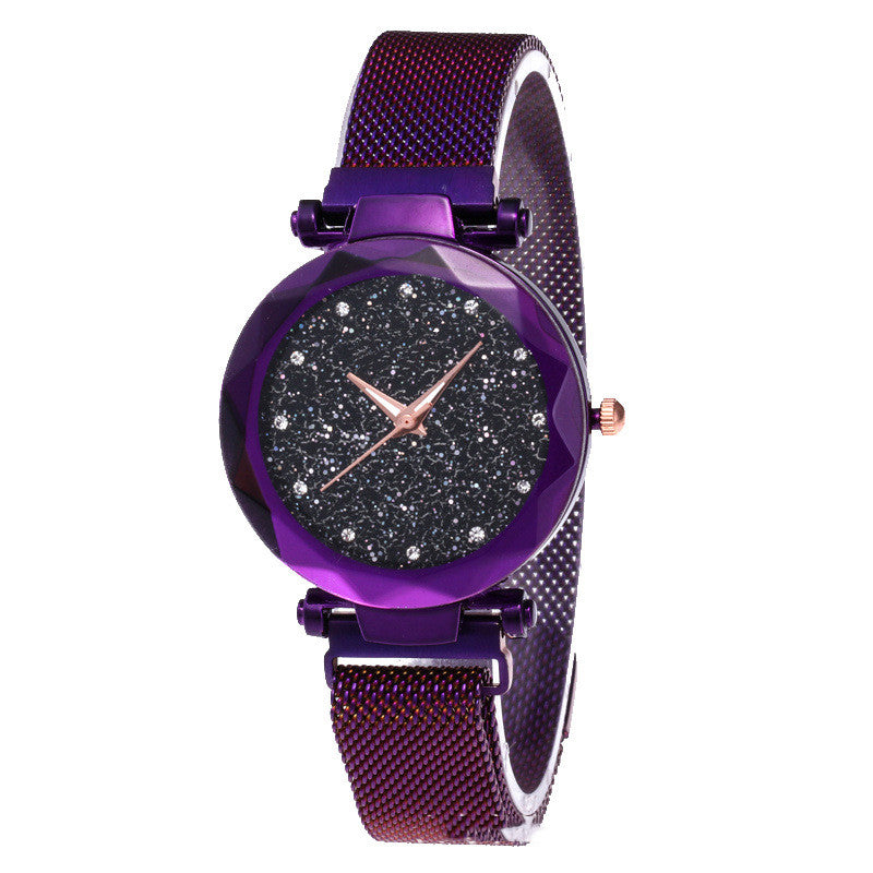 Magnet Stainless Steel Mesh Band Gypsophila Women's Watch - Amazhona 