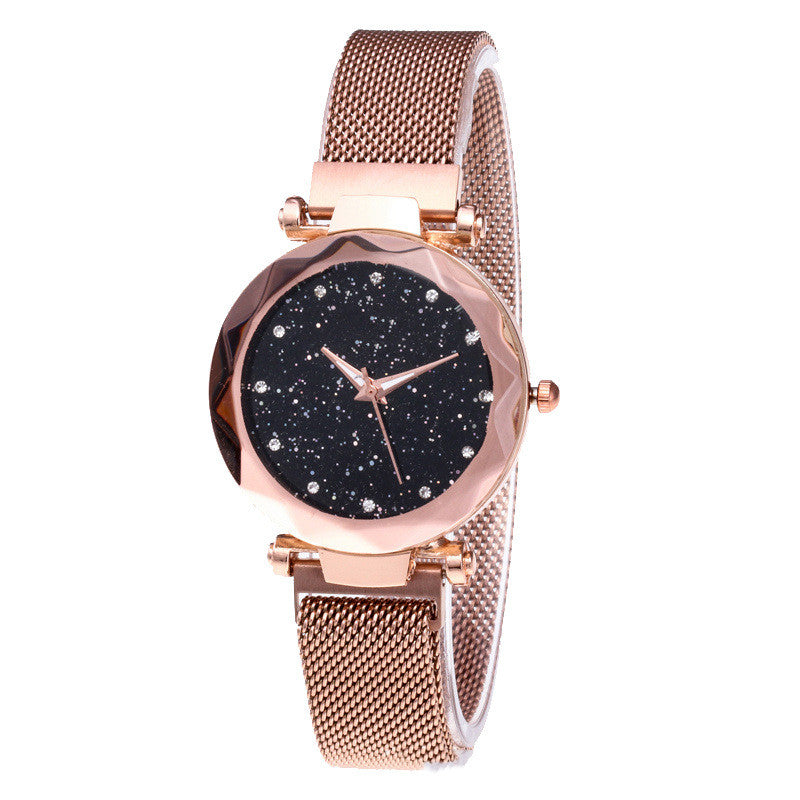 Magnet Stainless Steel Mesh Band Gypsophila Women's Watch - Amazhona 