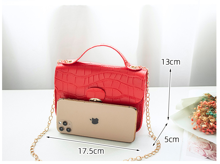 Fashion Crocodile Pattern Small Square Bag Ladies Shoulder Messenger Bag - Amazhona 