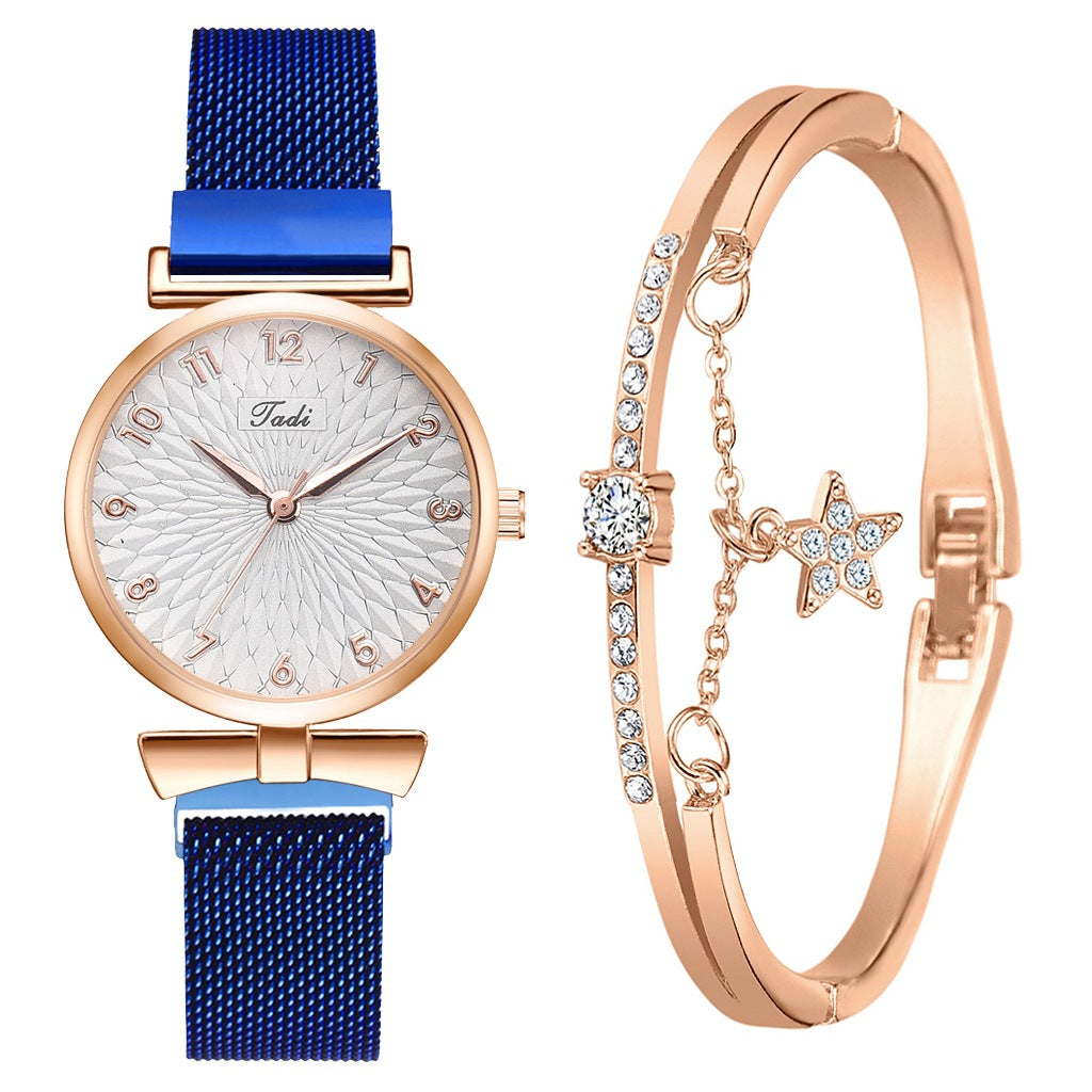 Ladies Bowknot Bracelet Quartz Watch Set - Amazhona 