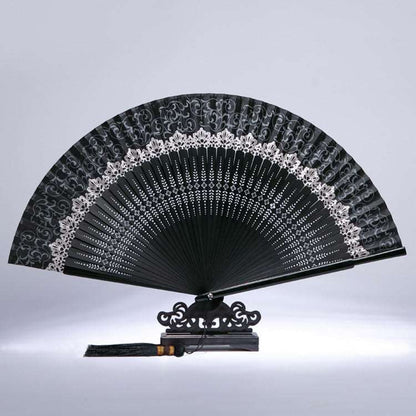 Chinese Style Lace Portable Silk Fan - Amazhona 