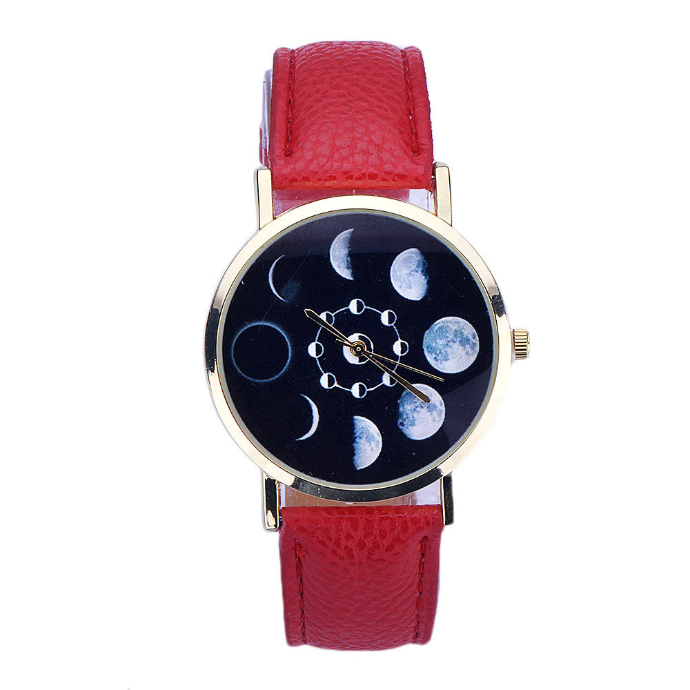 Fashion Ladies Belt moon Quartz Watch - Amazhona 