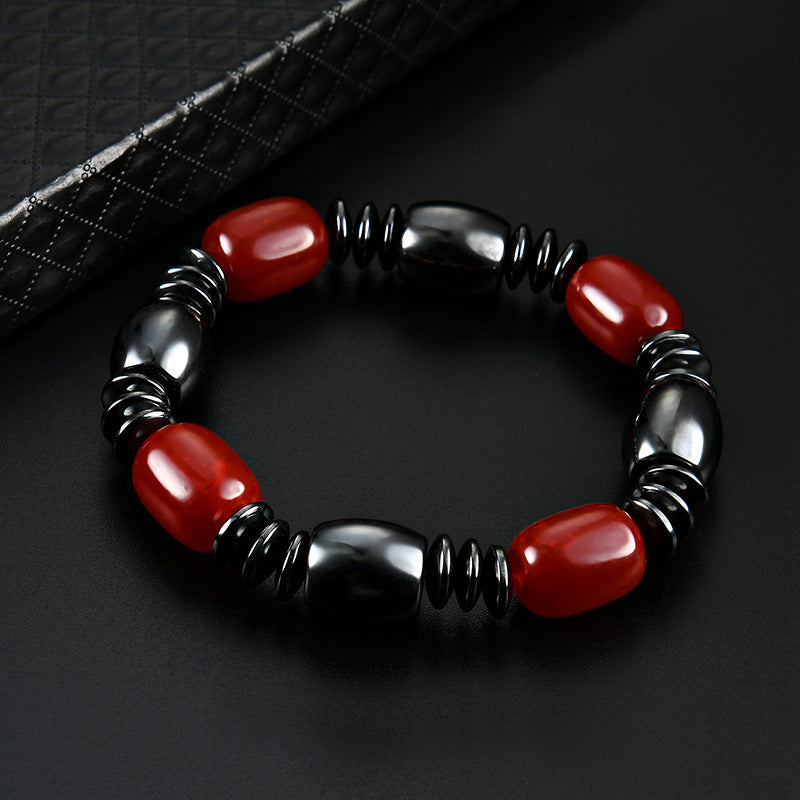 Black Magnet Bracelet Men's and Women's Retro Magnetic Magnet Bracelet - Amazhona 