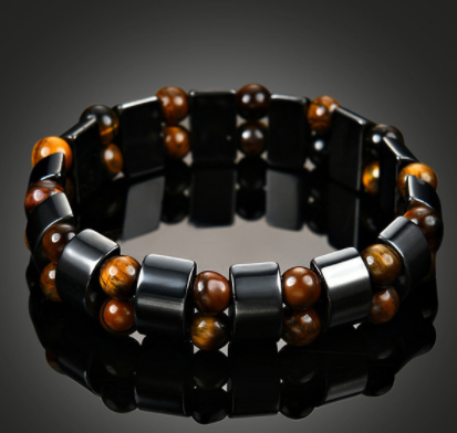 Black Magnet Bracelet Men's and Women's Retro Magnetic Magnet Bracelet - Amazhona 