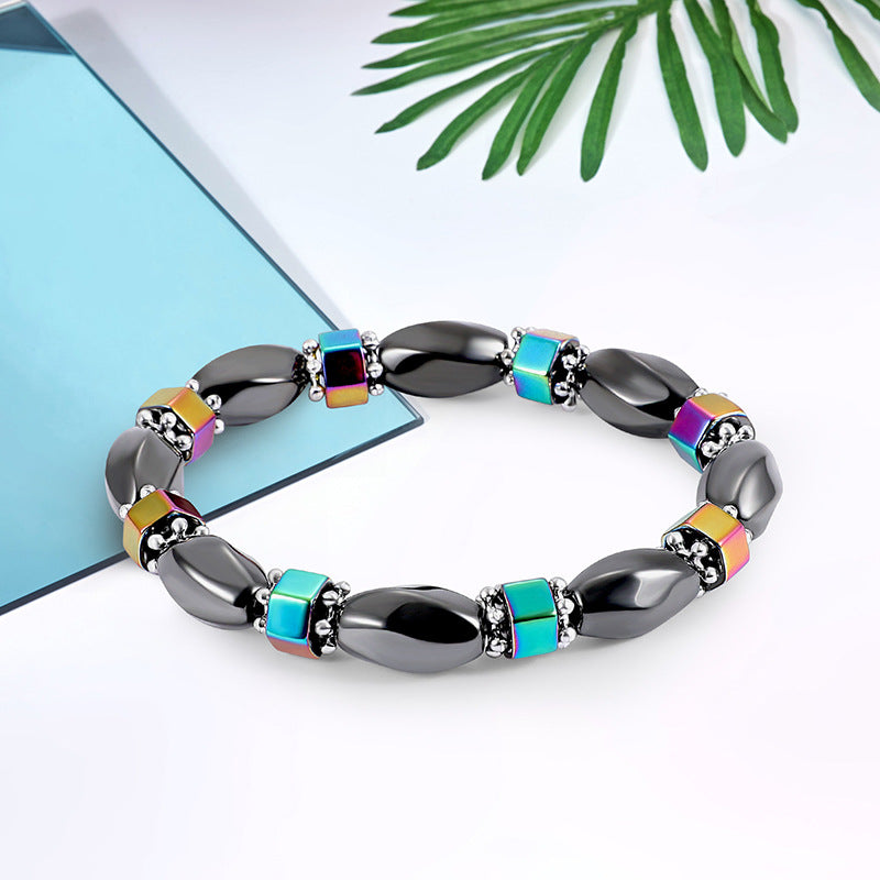 Black Magnet Bracelet Men's and Women's Retro Magnetic Magnet Bracelet - Amazhona 