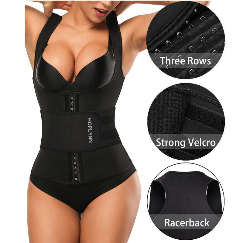 Sweat-wicking Zippered Waistcoat And Abdomen Corset - Amazhona 