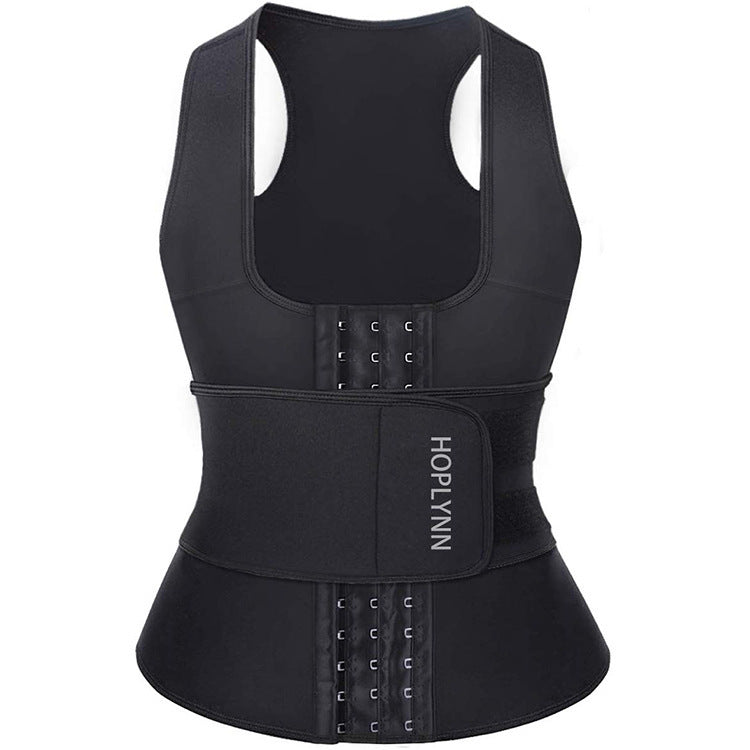 Sweat-wicking Zippered Waistcoat And Abdomen Corset - Amazhona 