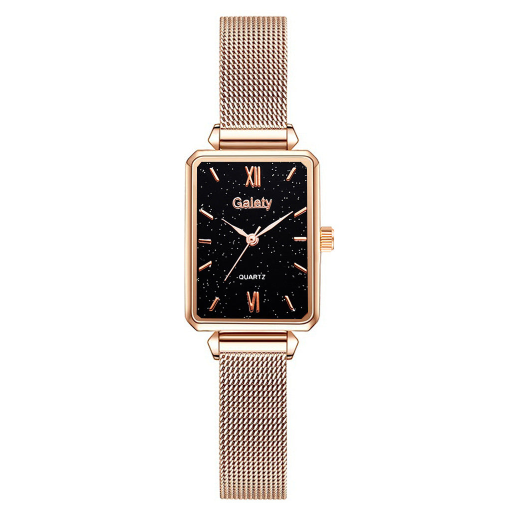 Alloy Mesh Belt Small Green Watch Korean Fashion Ladies Square Head Quartz Watch - Amazhona 