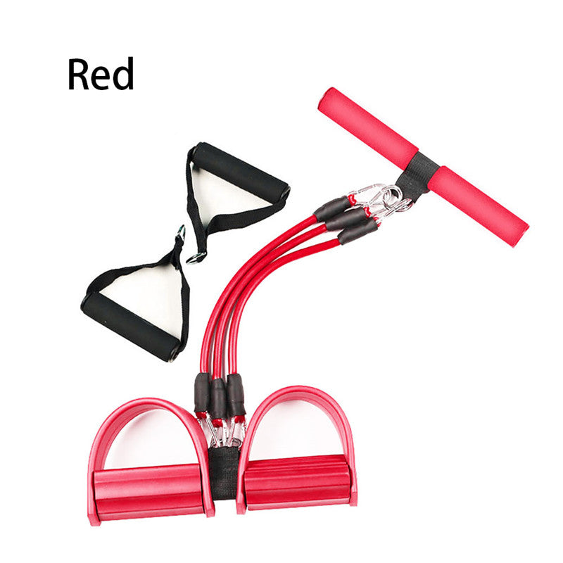 Pedal Tension Device Three Tube Removable Foot Stretch Rope Leg Crunches Tension Rope - Amazhona 