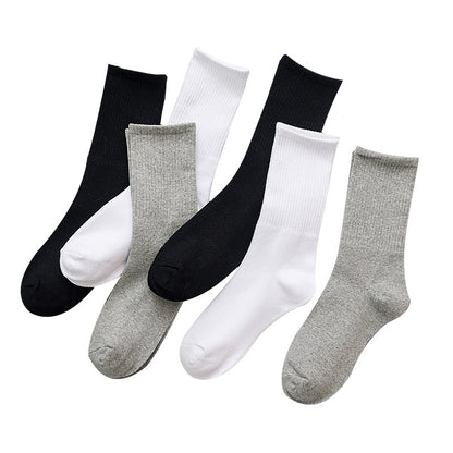 Stockings Women's Tube Ins Tide Socks Street Autumn And Winter Black And White Long Socks Women's Solid Color Sports Custom Cotton Socks - Amazhona 