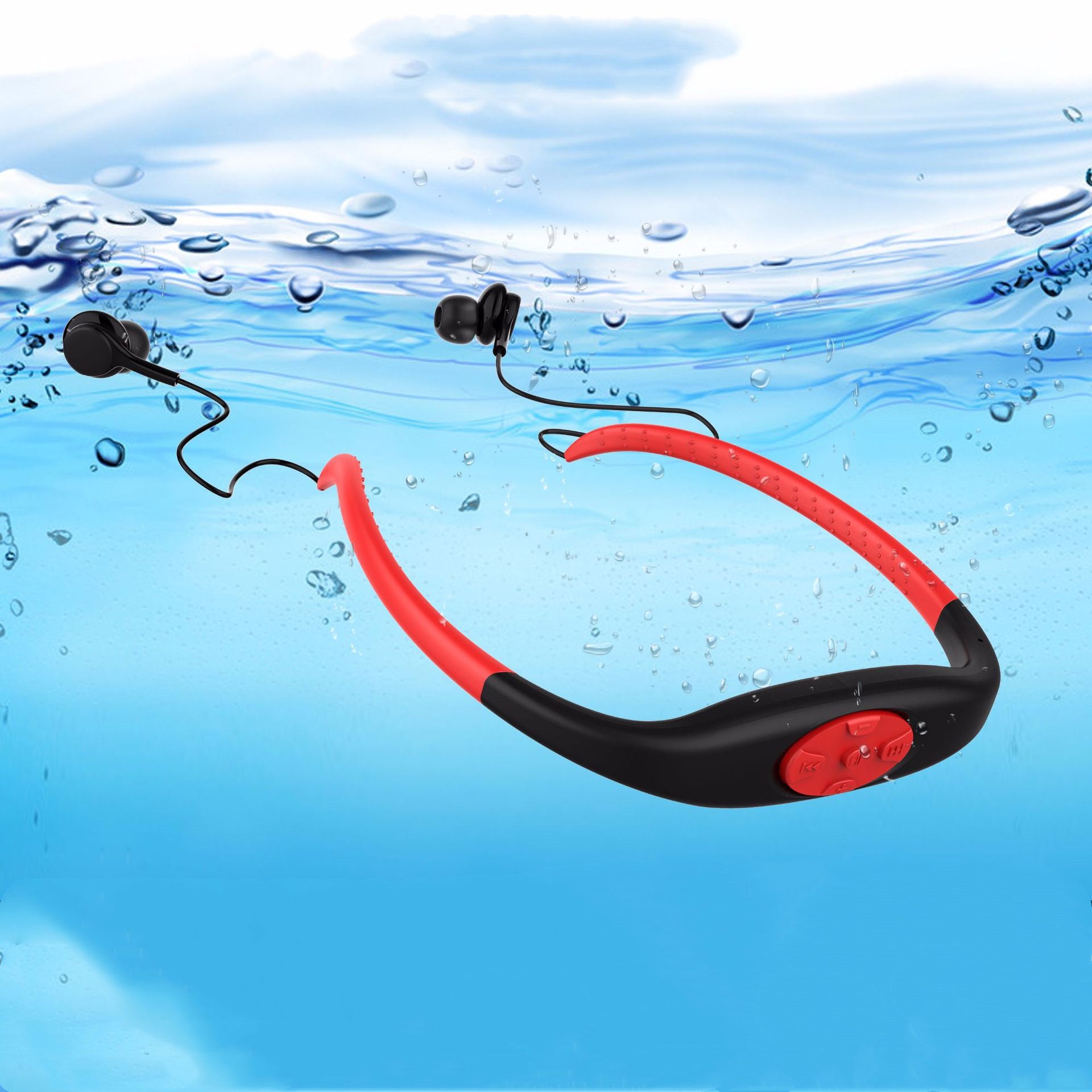 2in1 Bluetooth Wireless Earphone &MP3 Music Player 8G Headphone IPX8 Waterproof Swim Sport Neckband Stereo Headset with Mic - Amazhona 