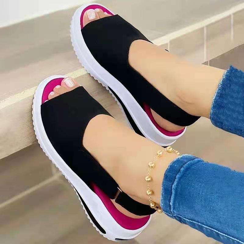 Velcro Casual Summer Women Sandals Fish Mouth Sandals - Amazhona 