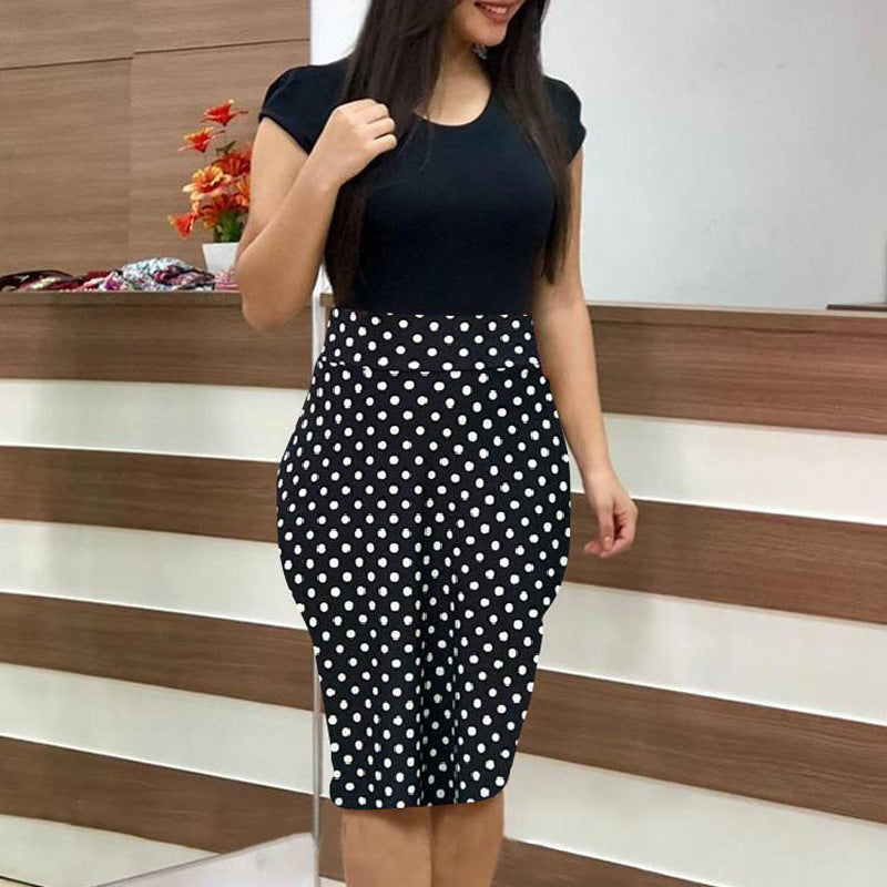 Printed Office Midi Pencil Dress Large Women Dress - Amazhona 