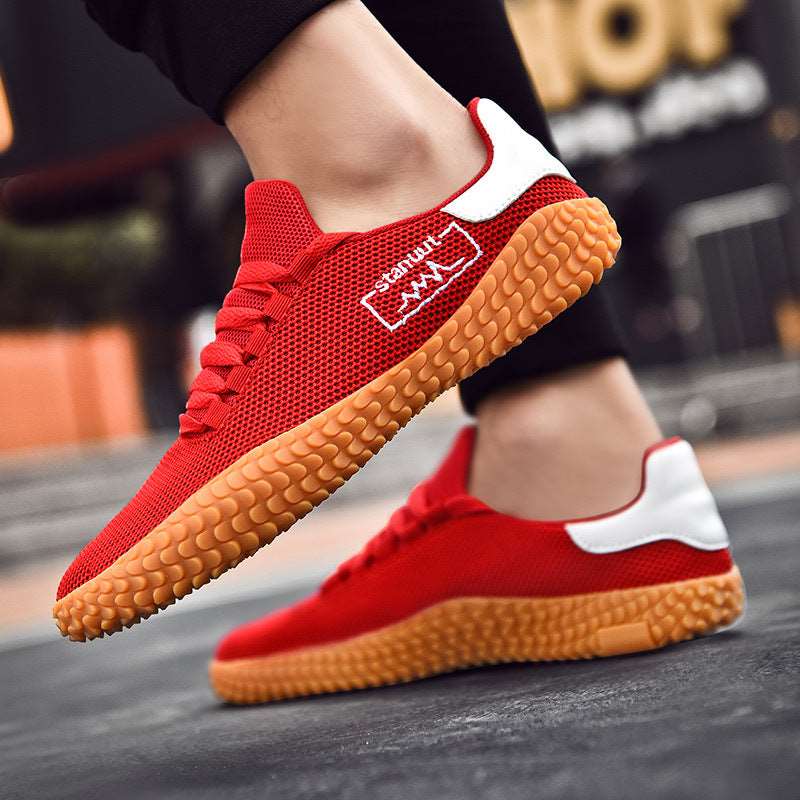 Spring and Summer Flying Woven Casual Shoes Large Men's Shoes Beathable Korean Forrest Gump Sneakers - Amazhona 