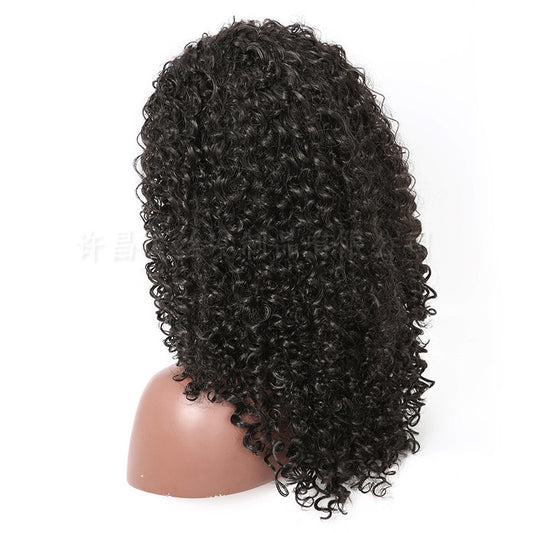 Cross Border Hot Sale African Wig European And American Wig Fluffy Long Curly Hair Small Curly Wave High Temperature Silk Chemical Fiber Headgear - Amazhona 