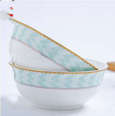 Bowl Household Tableware Ceramic Dishes Plate Single Free Matching Rice Bowl Set Bowl Gift Bone China Noodle Soup Bowl - Amazhona 