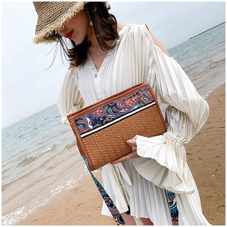 Fashion Woman Bag Retro Ethnic Wind Straw Beach Wild Shoulder Messenger Taschen Women Ladies Bags Bolsas De Mujer Borse Da Donna - Amazhona 