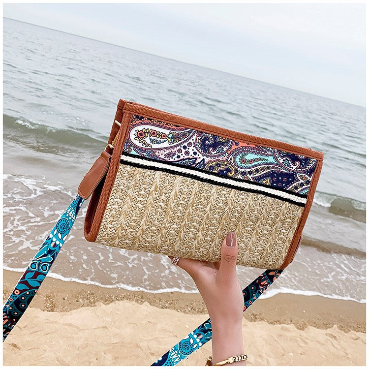 Fashion Woman Bag Retro Ethnic Wind Straw Beach Wild Shoulder Messenger Taschen Women Ladies Bags Bolsas De Mujer Borse Da Donna - Amazhona 