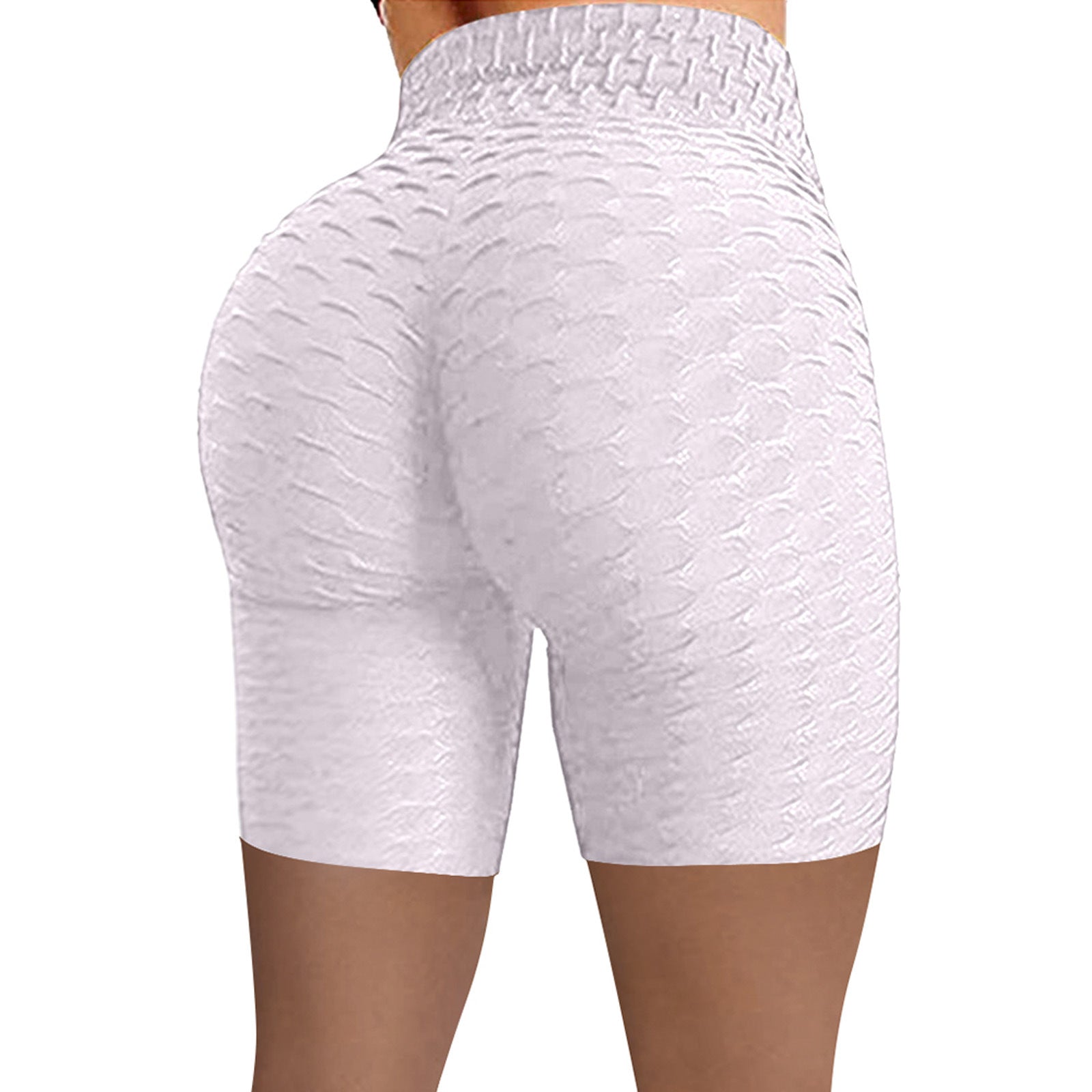 Ladies High Waist Hip Sports Pants Jacquard Bubble - Amazhona 