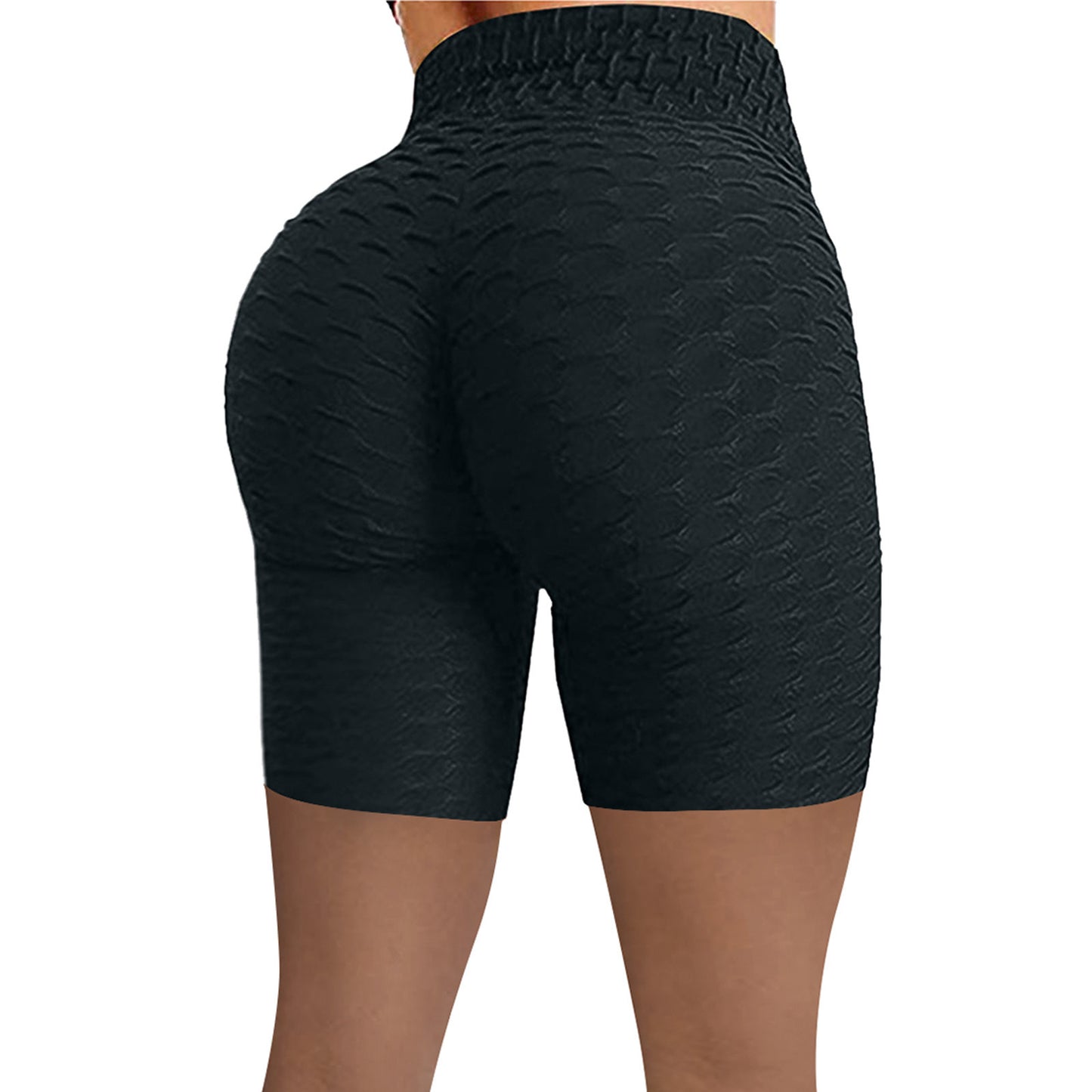 Ladies High Waist Hip Sports Pants Jacquard Bubble - Amazhona 