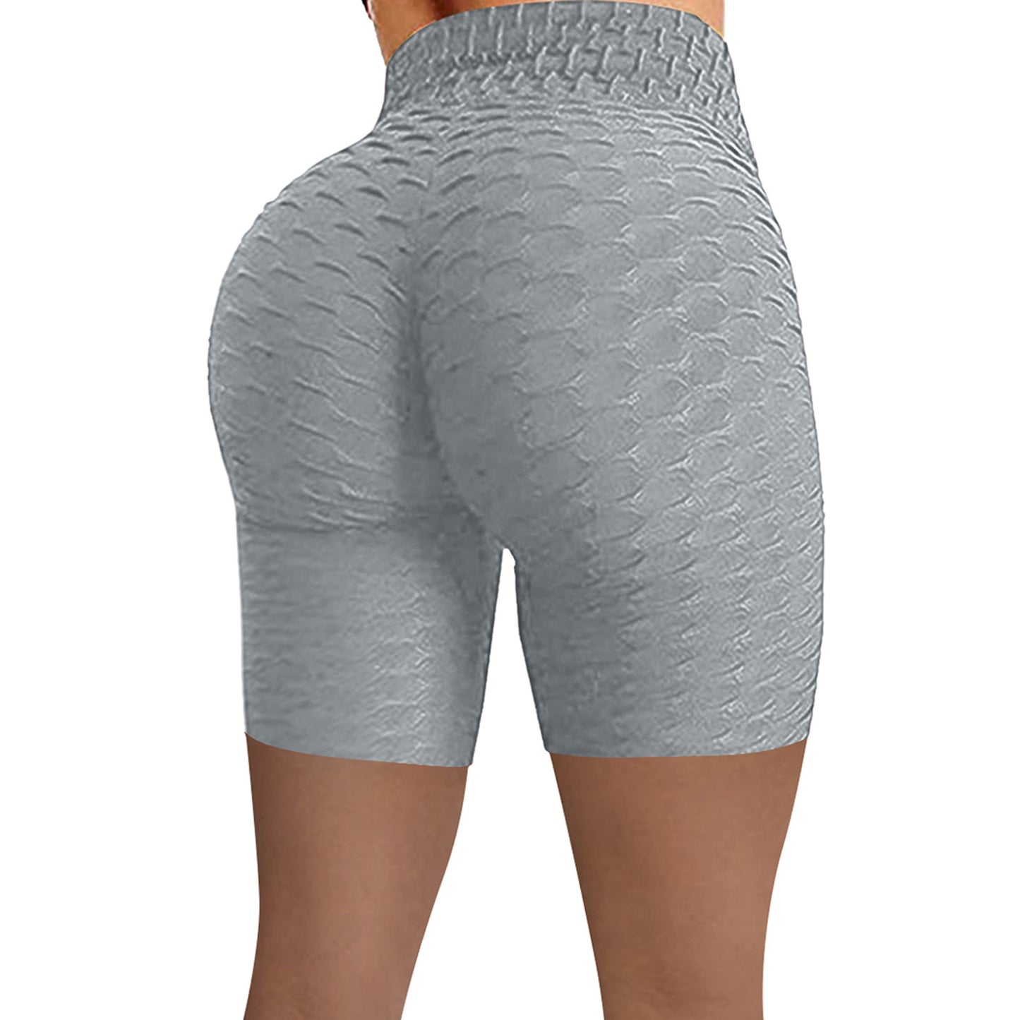 Ladies High Waist Hip Sports Pants Jacquard Bubble - Amazhona 