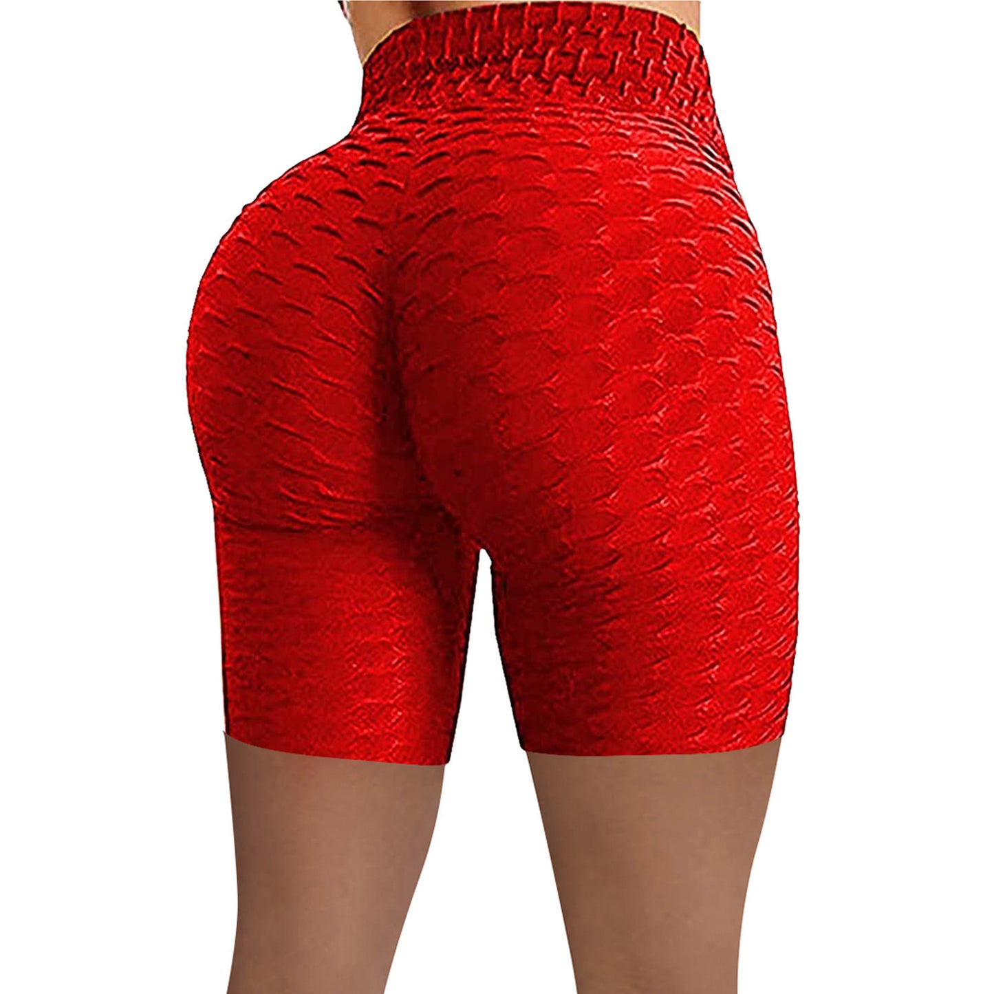 Ladies High Waist Hip Sports Pants Jacquard Bubble - Amazhona 