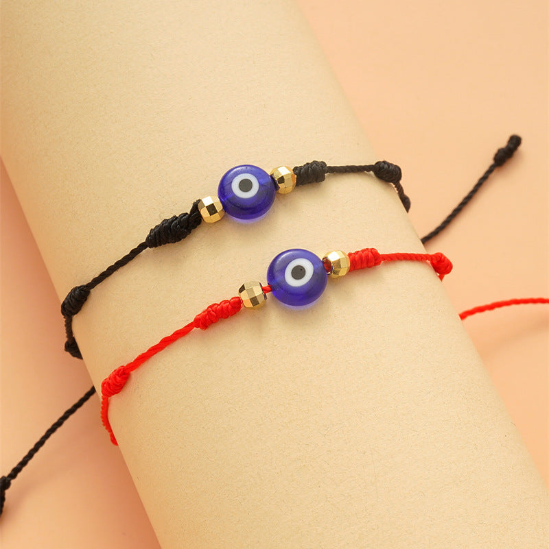 New 7-knot Evil Eye Bracelet 6 Pack Blue Eye Paper Card Bracelet Braided Adjustable Bracelet - Amazhona 